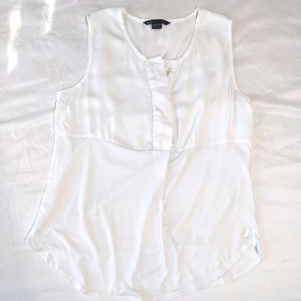 Armani Exchange White Sleeveless Top